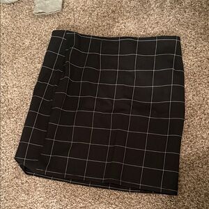 AKIRA Black and White Grid Skirt